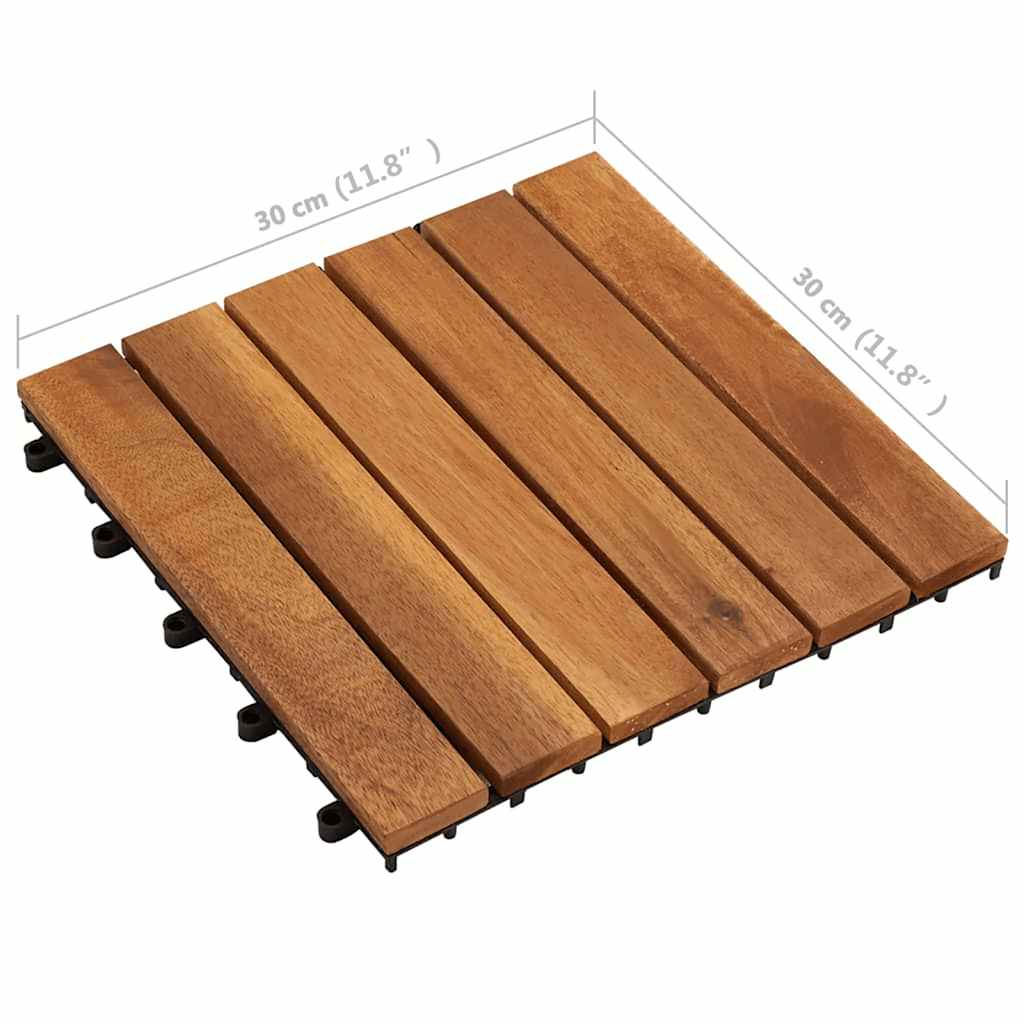 10 x Acacia wood tiles, vertical pattern 10