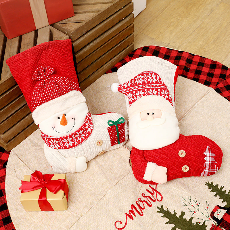 Knitted Christmas Stocking Fireplace Décor