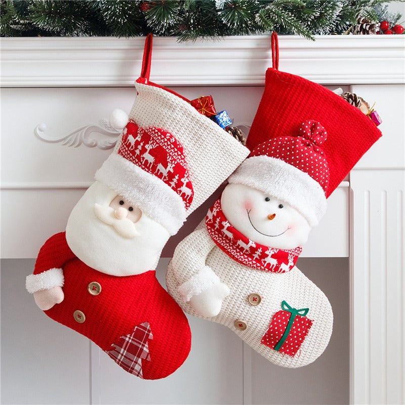 Knitted Christmas Stocking Fireplace Décor
