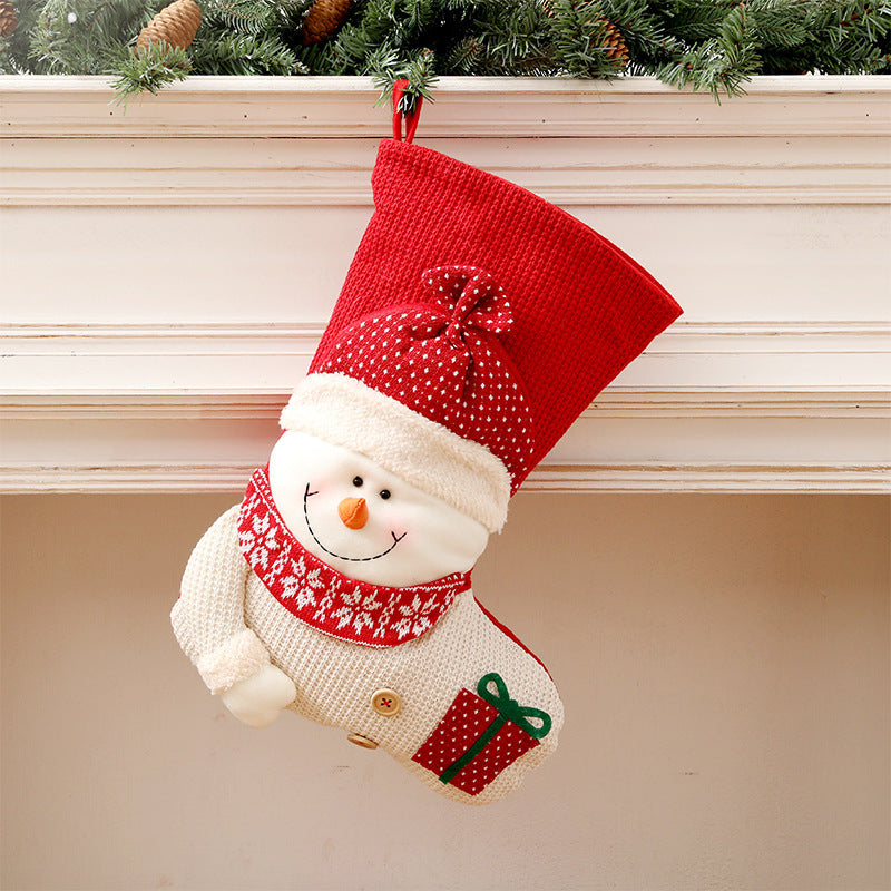 Knitted Christmas Stocking Fireplace Décor
