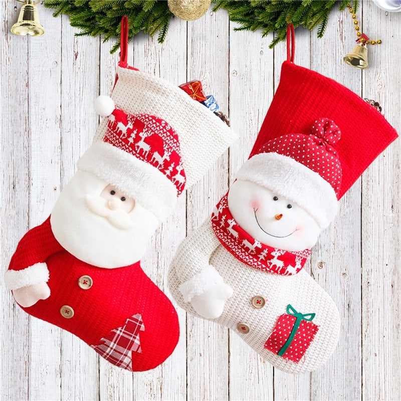 Knitted Christmas Stocking Fireplace Décor