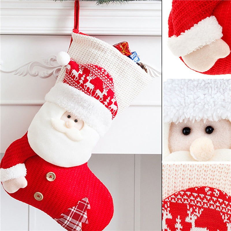 Knitted Christmas Stocking Fireplace Décor