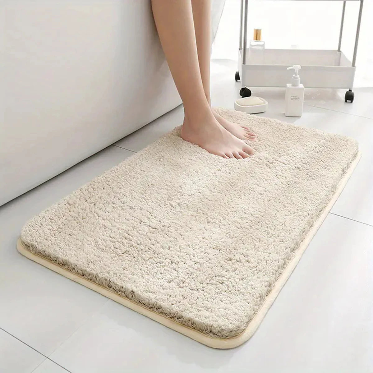 Water absorbent anti slip bathroom mat