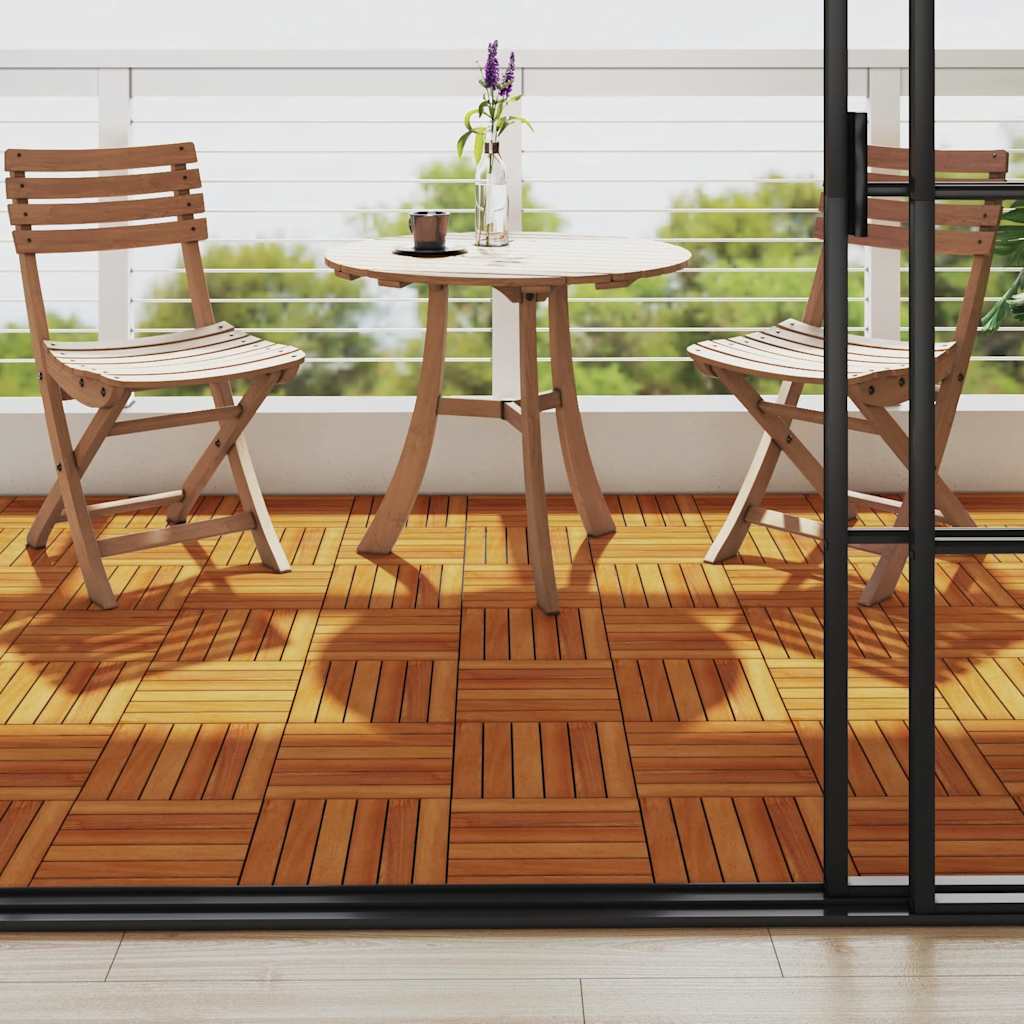 10 x Acacia wood tiles, vertical pattern 10