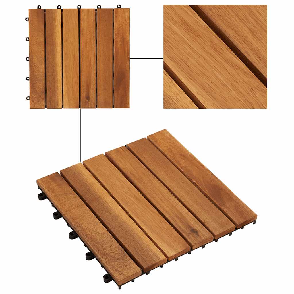 10 x Acacia wood tiles, vertical pattern 10