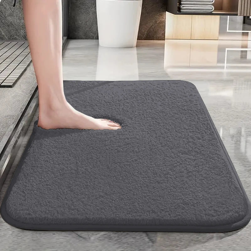 Water absorbent anti slip bathroom mat