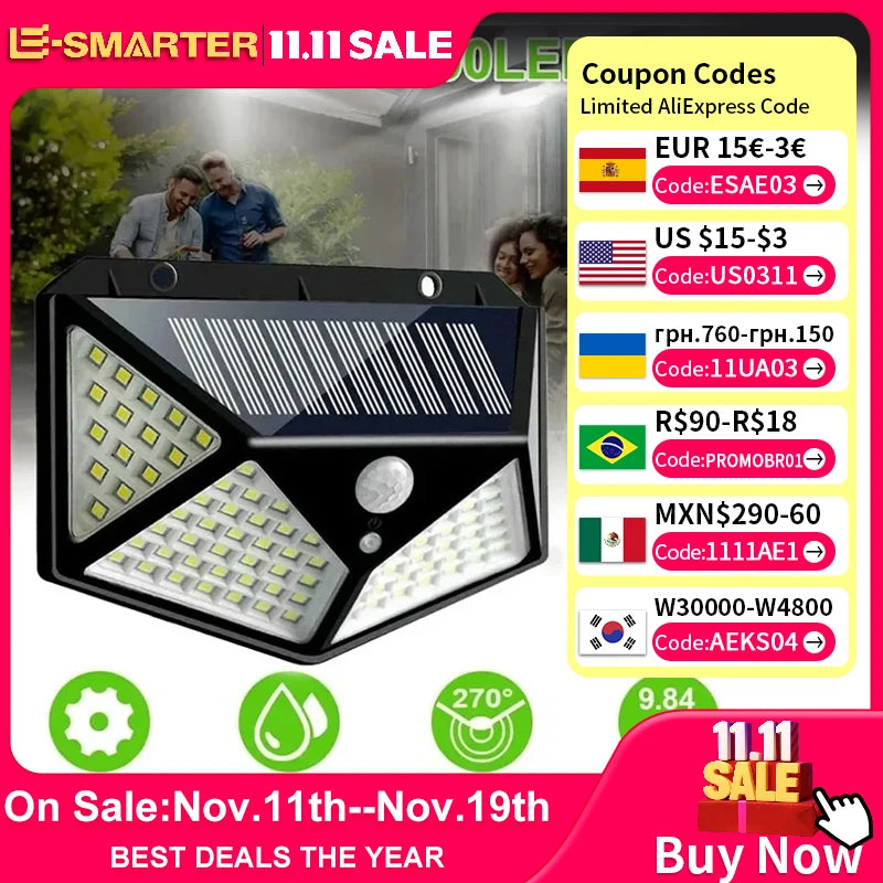 LED Wall Lights Outdoor Solar Lamp