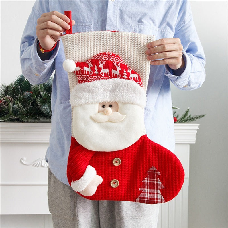 Knitted Christmas Stocking Fireplace Décor
