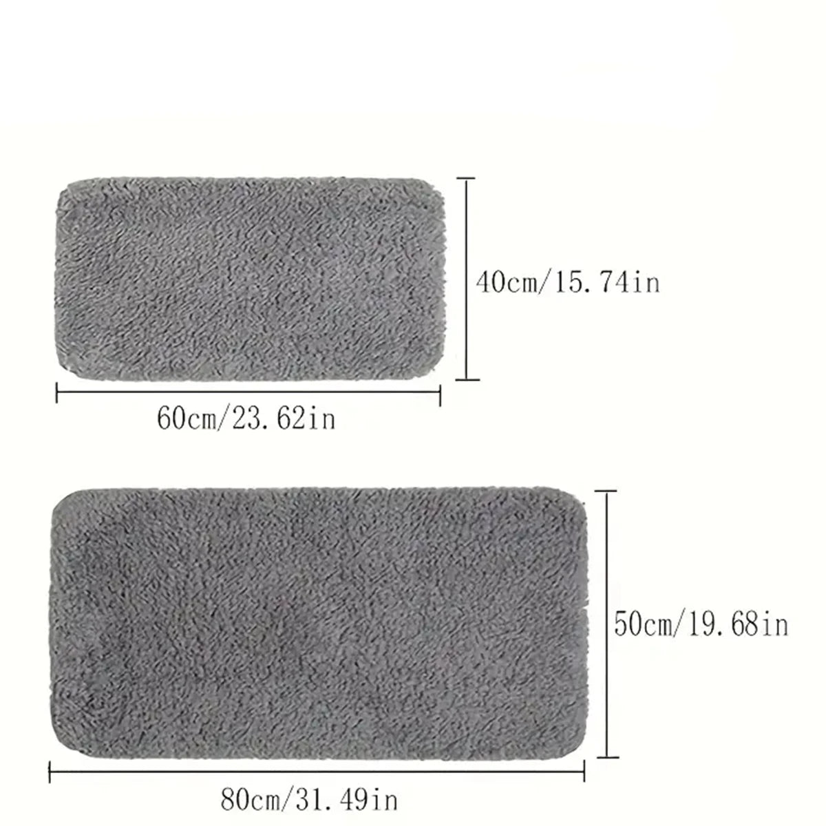 Water absorbent anti slip bathroom mat