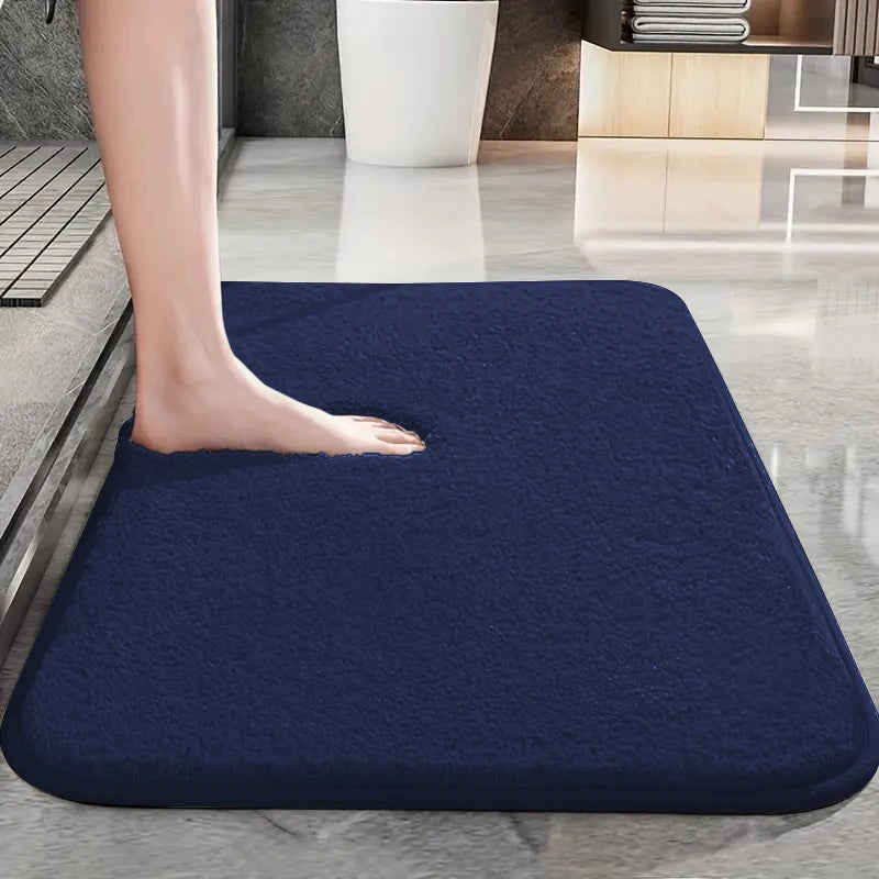 Water absorbent anti slip bathroom mat
